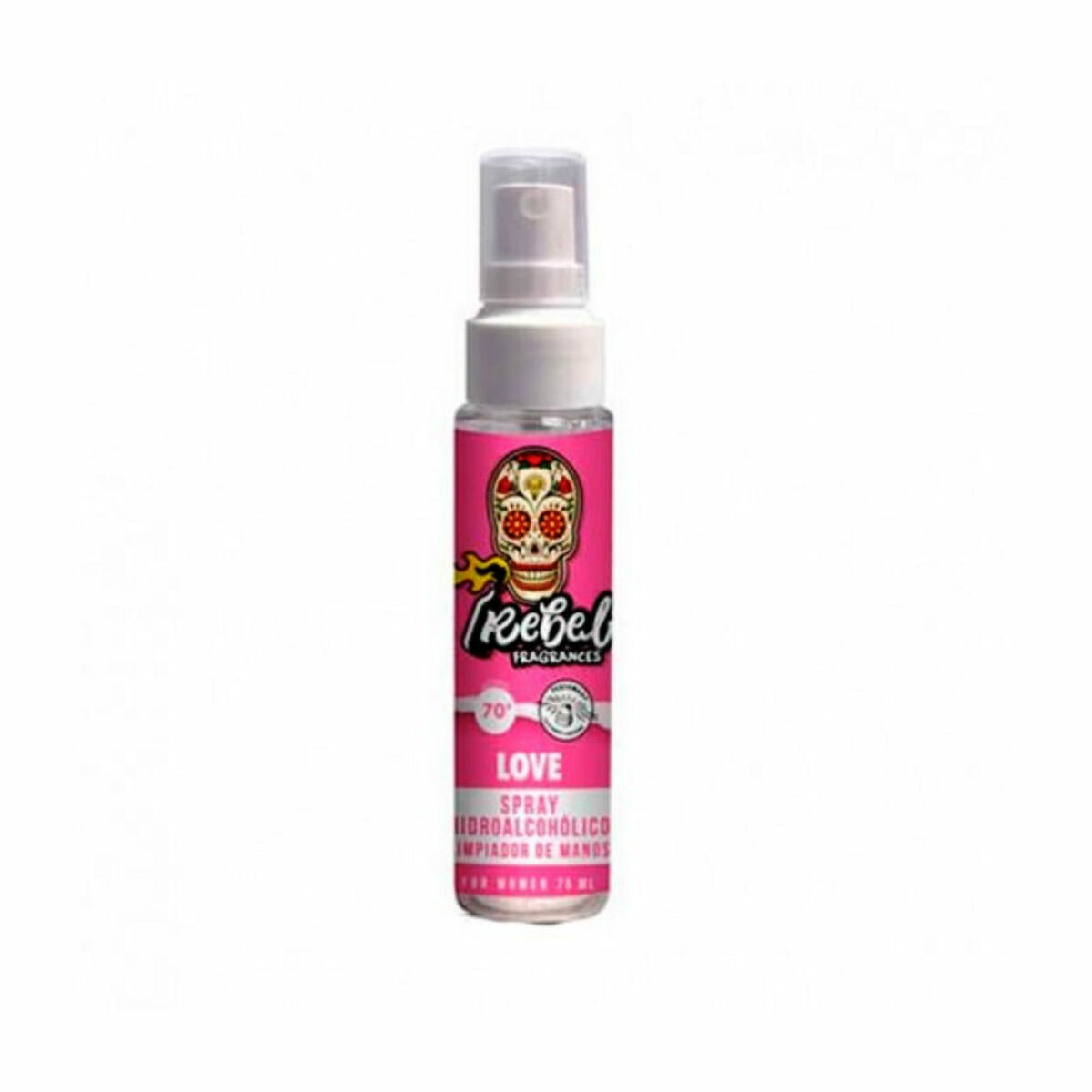 Osta tuote Sterilisoiva käsivoide Rebel Love Spray 30 ml (75 ml) verkkokaupastamme Korhone: Parfyymit & Kosmetiikka 10% alennuksella koodilla KORHONE